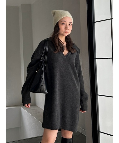 SNIDEL（スナイデル） ワンピース LACOSTE/スキッパーニットワンピース