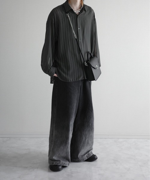 KUUUPY（クーピー） シャツ Shadow Stripe Sheer Shirt - シャドー