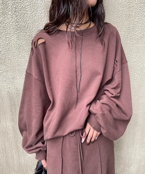 AIC. トレーナー スウェット ダメージ加工オーバーサイズスウェット