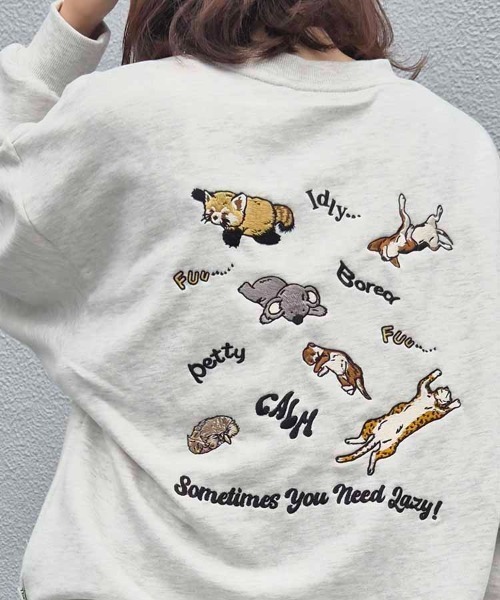 Bleu Bleuet（ブルーブルーエ） トレーナー スウェット Lazyアニマル