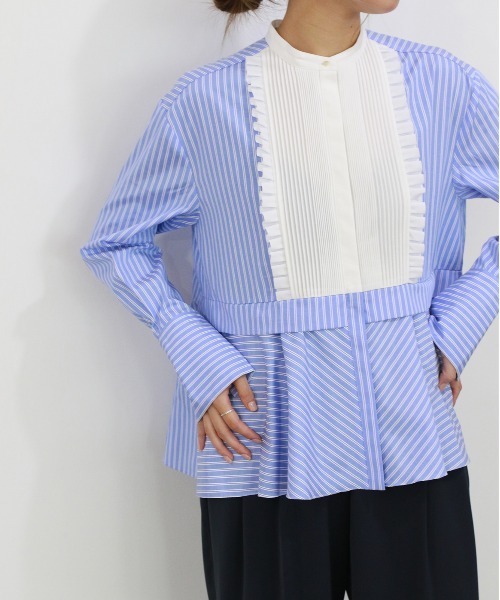 Marilyn Moon（マリリンムーン） タックフリルフレアシャツ レディース