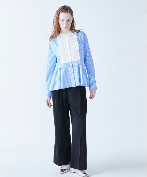 Marilyn Moon（マリリンムーン） タックフリルフレアシャツ レディース