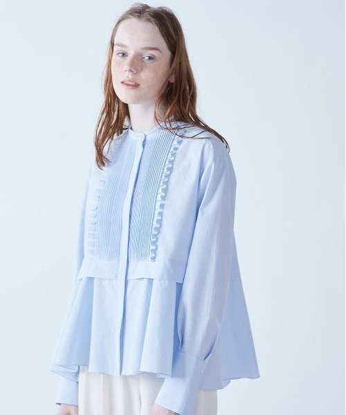 Marilyn Moon（マリリンムーン） タックフリルフレアシャツ レディース