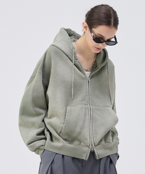 soerte パーカー Heavy weight double zip-up hoodie /ヘビーウェイト