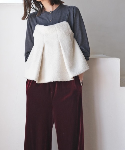 AKTE（アクテ） ブラウス シャツ ボアキャミソール レディース