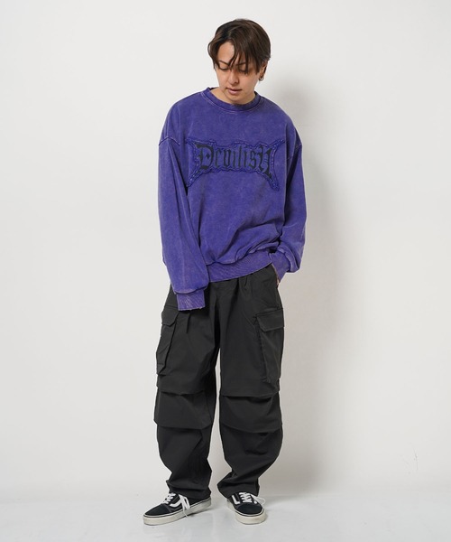 トレーナー スウェット グランジ加工 クルーネック / Grunge Crewneck