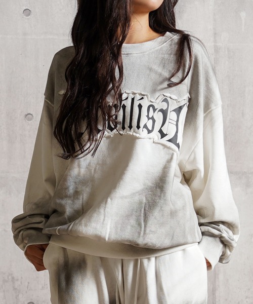 トレーナー スウェット グランジ加工 クルーネック / Grunge Crewneck