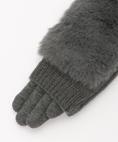ikka（イッカ） 手袋 3WAYファー＆ニットグローブ レディース