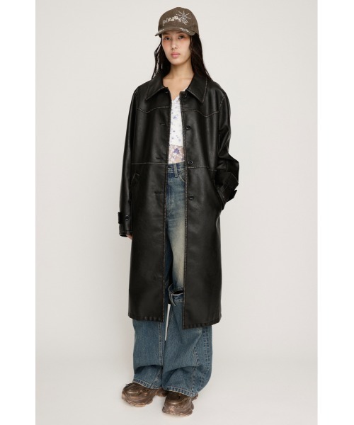 SLY（スライ） ブルゾン アウター LONG F/LEATHER JK ロング フェイク