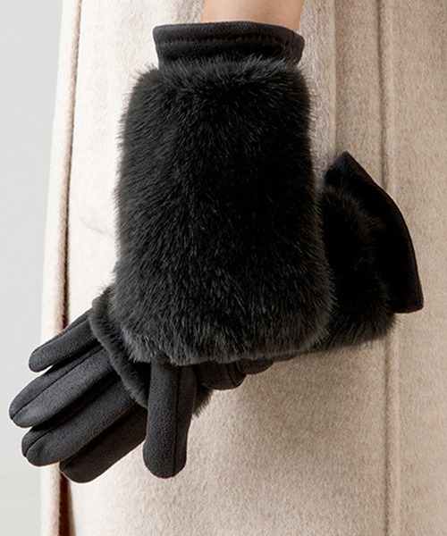 DAY CLOSET 手袋 「2WAY着脱可能ファーカバー付き/タッチパネル対応/裏