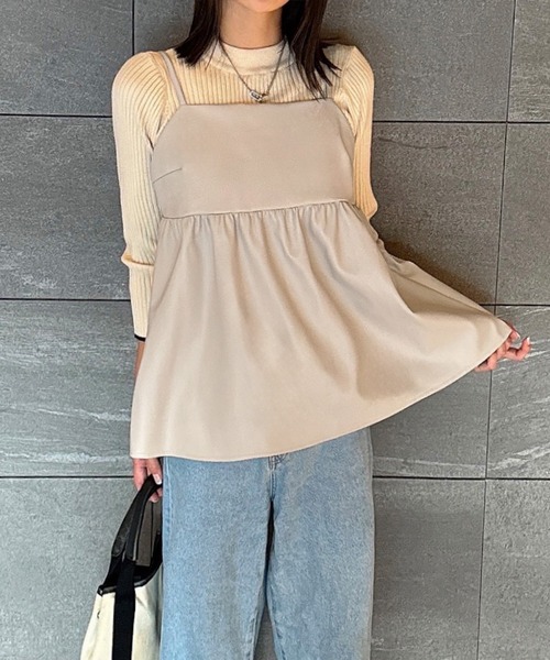 JUNOAH（ジュノア） キャミソール PUレザービスチェ : ZOZOTOWN Yahoo