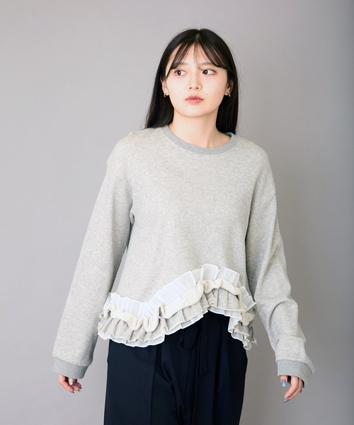 AVIE（アビィ） トレーナー スウェット フリルデザインスウェット