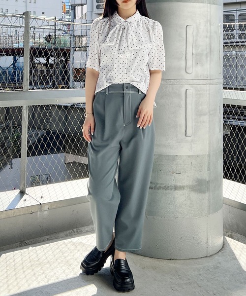 ブラウス シャツ ポルカドットリボンブラウス レディース : ZOZOTOWN