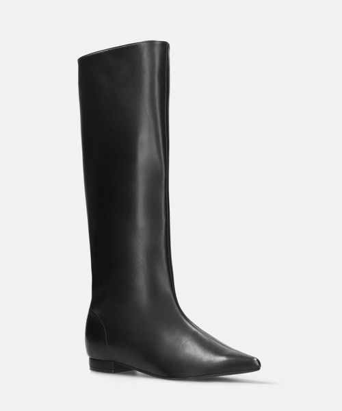 MAMIAN（マミアン） ブーツ ワイドシャフト フラット ロングブーツ