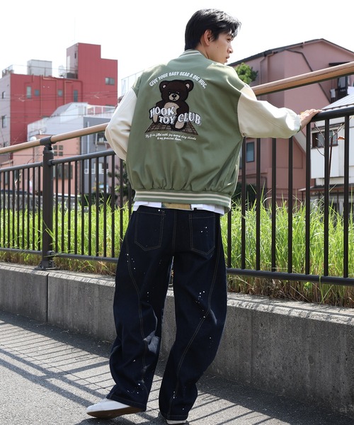 スタジャン HOOK -original- アメカジサガラ刺繍スタジャンジャケット