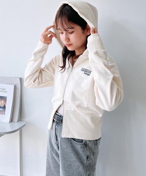 AS KNOW AS（アズノゥアズ） パーカー ワンポイントロゴ刺繍 ダブル