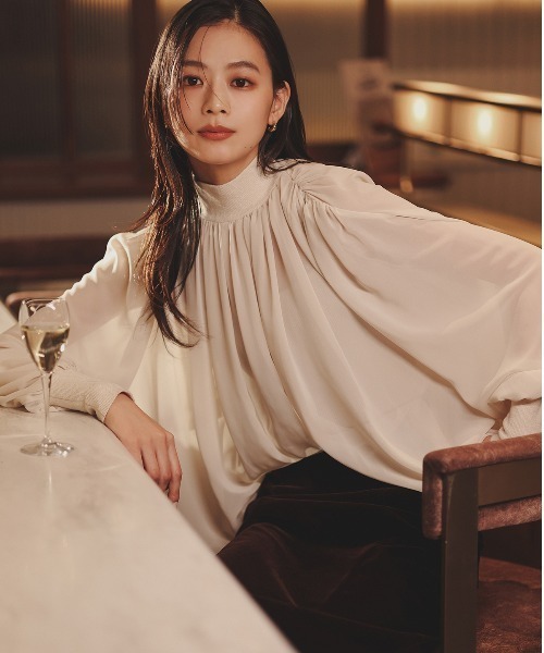 anuans（アニュアンス） ブラウス シャツ ジョーゼットフレアブラウス