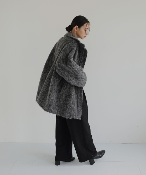 hellam（ヘラム） ステンカラーコート コート シャギースタンドカラー