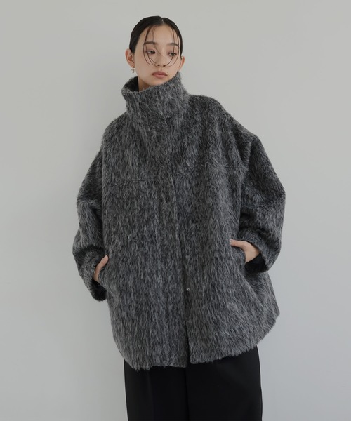 hellam（ヘラム） ステンカラーコート コート シャギースタンドカラー