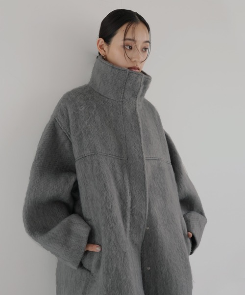 hellam（ヘラム） ステンカラーコート コート シャギースタンドカラー