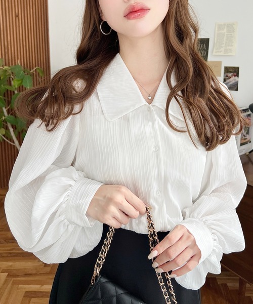 moment+ ブラウス シャツ 「累計販売枚数2万枚突破！」シアーランダム