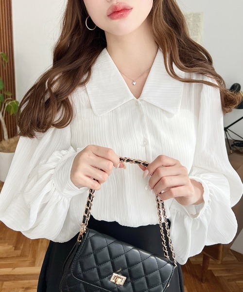 moment+ ブラウス シャツ 「累計販売枚数2万枚突破！」シアーランダム