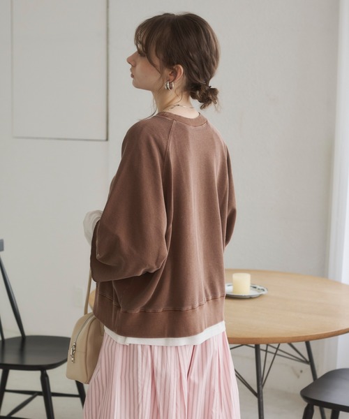 ANGIE トレーナー スウェット カレッジロゴ カットオフ スウェット