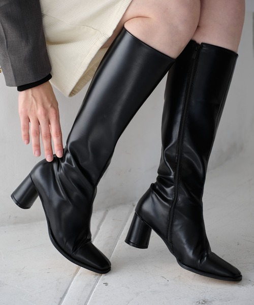 ZAKKA-BOX（ザッカボックス） ブーツ スクエアトゥ美シルエットヒール