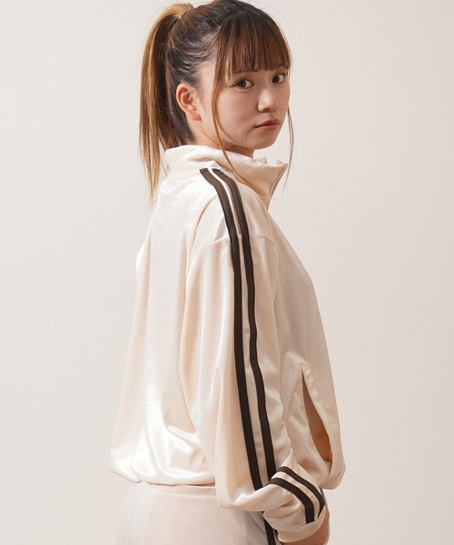 ジャージ 「セットアップ 対応」サイドライン ベロア トラック