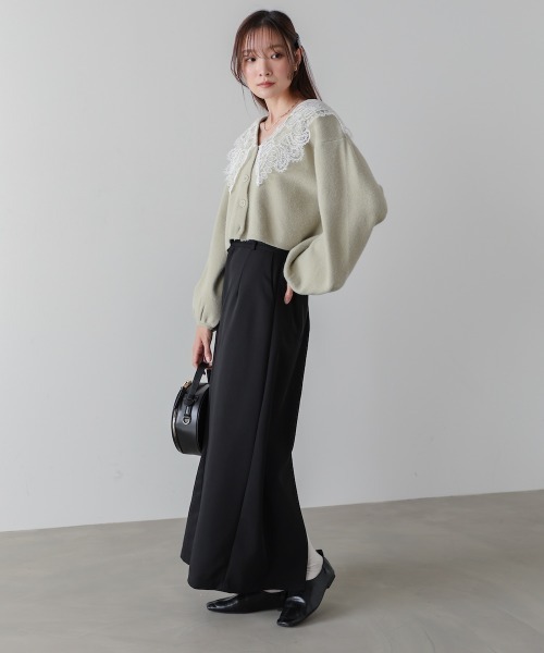 BAB（バブ） カーディガン 「初回即完」レース衿付きショートニット