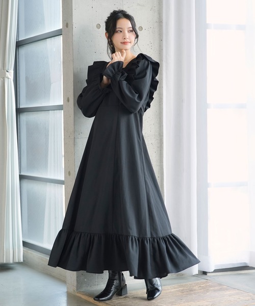 Newlyme（ニューリーミー） ワンピース バックリボンマキシワンピース