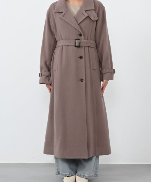 コート アウター セミダブルバックフレアウールコート 「低身長・小柄