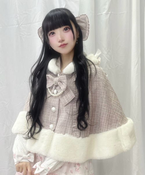 Ank Rouge（アンクルージュ） ポンチョ ネコちゃんキラキラツイード