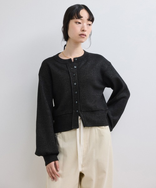 ADAM ET ROPE'（アダムエロペ） カーディガン 「WEB限定」ラメニット