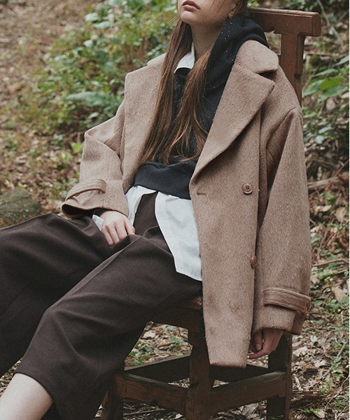 ad thie（アドティエ） ピーコート pコート シャギーコクーンミドル