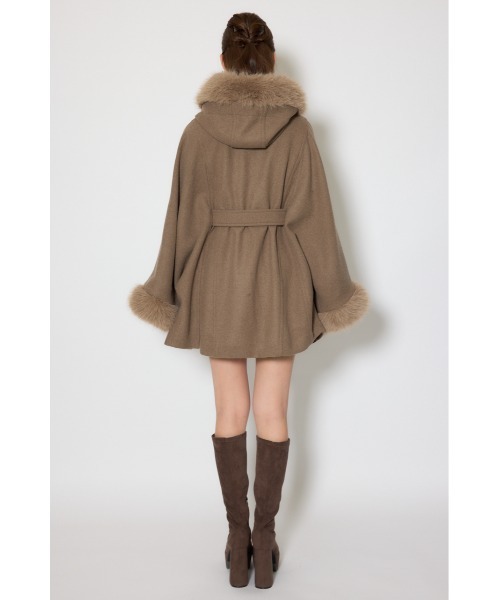 rienda（リエンダ） ポンチョ ウールMIXフードポンチョコート 秋服 冬