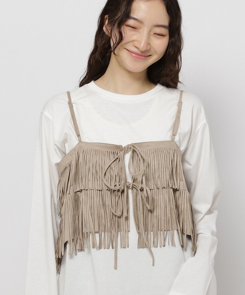 niko and…（ニコアンド） キャミソール スウェードフリンジ