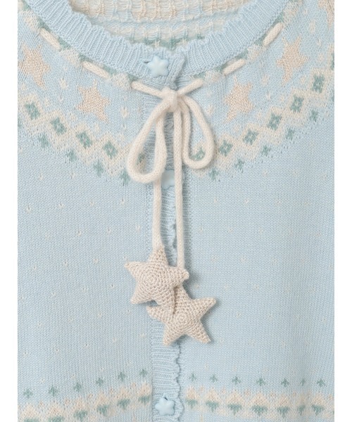 PINK HOUSE（ピンクハウス） カーディガン 星柄編み込みニット