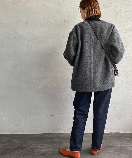 Danton（ダントン） ジャケット ノーカラージャケット ウールライト