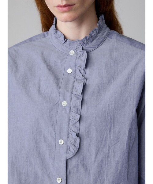 MidiUmi（ミディウミ） ブラウス シャツ フロントハーフフリルシャツ