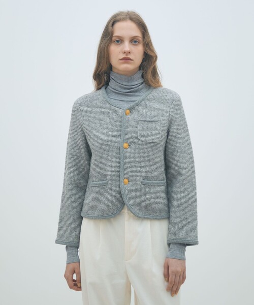 MACPHEE（マカフィー） カーディガン ウールツイーディー クルーネック