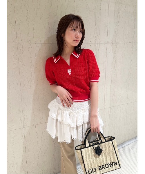 LILY BROWN×MARY QUANTロゴ刺繍カゴバッグ BLK MARY QUANT & LILY