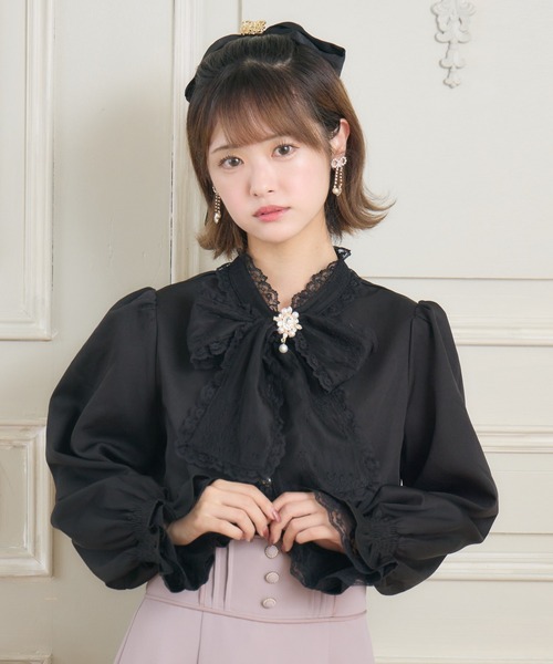 ROJITA（ロジータ） ブラウス シャツ レースボウタイブラウス