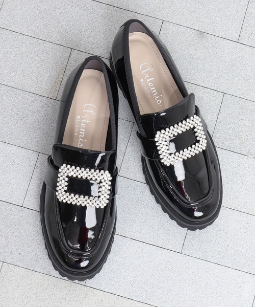 DIANA ダイアナ 厚底 ローファー ヒール ブラックプラットフォーム