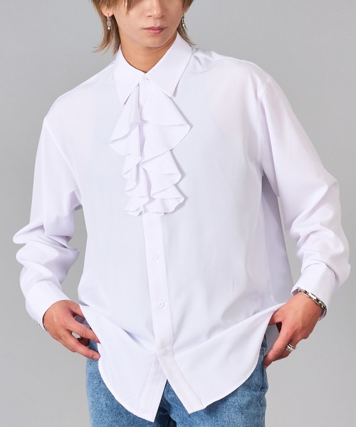 culeboo Curensology フリル付き長袖シャツ ホワイト culeboo
