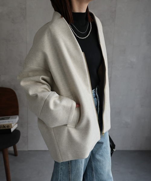 sakishimatokyo ノーカラーコート コート 「選べる柄」ノーカラー