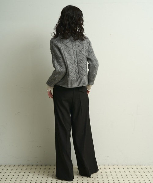 カーディガン Double-zip Aran knit cardigan / ダブルジップアラン