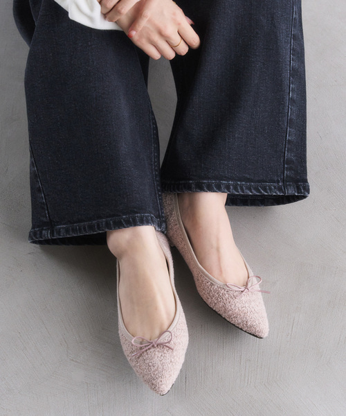 LE TALON（ル タロン） バレエシューズ パンプス ポインテッドツイード