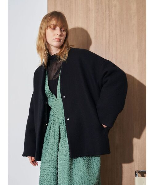 ELENDEEK（エレンディーク） ノーカラーコート コート フォルム