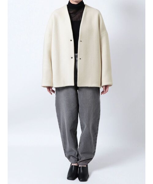 ELENDEEK（エレンディーク） ノーカラーコート コート フォルム